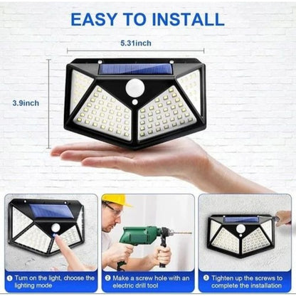 Solar Lights Outdoor Lighting Wireless Motion Sensor Lights IP65 Waterproof 270°Wide Angle Security Wall Lights